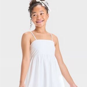 Art Class White Textured baby doll bubble dress